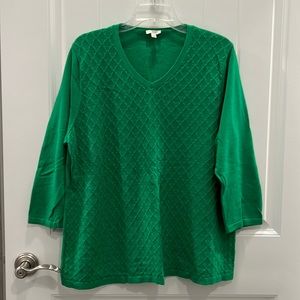 Green V neck light weight Sweater Size 2X